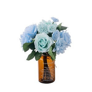 ดอกกุหลาบประดิษฐ์ CallaFloral ดอกดาห์เลียสีฟ้าอมสีแดงประกาย สำหรับตกแต่งงานแต่งงานและตกแต่งบ้าน - Product Image 5