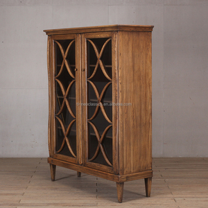 Vitrinas de Madera con Puerta de Cristal, Estantería de Madera Maciza para Libros, Decoración de Cocina y Hogar - Product Image 2