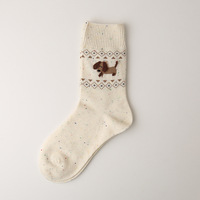 Drôle de dessin animé Animal femmes chaussettes moyen tube coton coloré chien chat motifs équipage chaussettes chaussettes douces