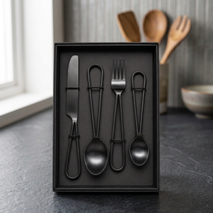 Juego de Cubiertos de Acero Inoxidable con Acabado Negro Satinado - Product Image 2
