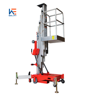 120kg 150kg 6-12m Vertical Mobile Hydraulique Double Mât Ascenseur Plate-Forme Électrique En Alliage D'aluminium Homme Ascenseur Échelle pour Usage Domestique