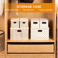 Boîtes de rangement pliables paniers de rangement en tissu avec couvercles et poignées en plastique pour la maison chambre placard bureau organisateur de rangement