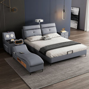 Juego de muebles de dormitorio cama moderna de lujo ligera de cuero de diseño cama king size otros muebles de dormitorio cama de almacenamiento con música - Product Image 6