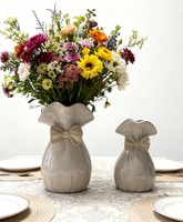 Vase en céramique Art Déco avec nœud décoratif, idéal pour la décoration de table et les cadeaux