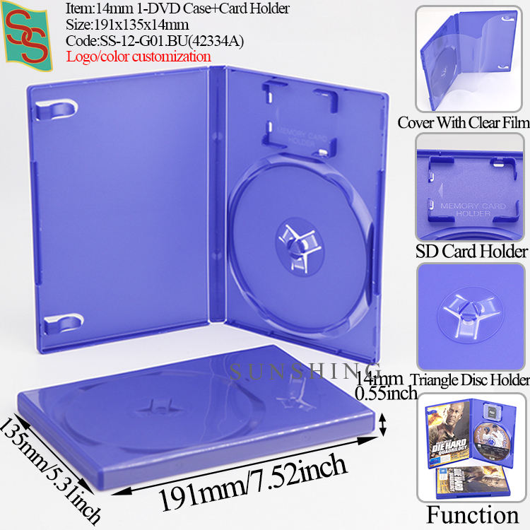 1-Caja para DVD+Tarjetero G01 - Azul
