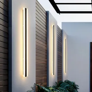 Luz de parede de tira linear Ip65 impermeável branca quente para decoração de iluminação de hotel, lâmpada de parede LED longa para jardim
