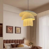 Lumière blanche chaude rétro française pour lustre en soie de veilleuse d'ambiance de restaurant de salon