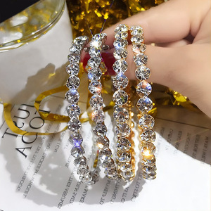 Serre-tête en strass doré pour femmes, accessoire de cheveux élégant pour mariage, bijoux de haute qualité de 13 cm - Product Image 4