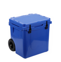 Glacière isotherme rotomoulée en PE de 45 QT avec roues, portable, pour camping, plage et pêche en extérieur