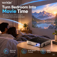 Mini projecteur DLP avec mise en miroir d'écran sans fil, compatible 1080P, batterie intégrée pour chambre à coucher, home cinéma, acheteurs en gros