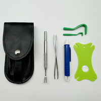 Kit de 7 outils portables multifonctionnels pour enlever les tiques aux animaux domestiques, pincettes professionnelles en acier inoxydable, peigne anti-puces, extracteur de poux pour chiens et chats