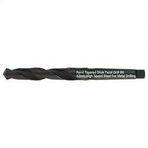 Fervi Tapered Shank Twist <b>Drill</b> <b>Bit</b> 12mm High Speed Steel For Metal Drilling - Product Image 2