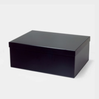 Vente en gros de grande boîte cadeau d'emballage de vente au détail avec couvercle noir profond pour vêtements