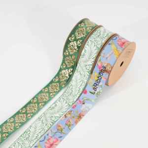 Light Green Palm Leaf Printed Grosgrain <b>Ribbon</b> Botanical Style <b>Ribbon</b> for DIY Crafts Flower Bouquet <b>Decor</b> - Product Image 1