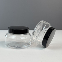 Pots en plastique PET transparents de qualité alimentaire rechargeables de 150 ml, 200 ml, 250 ml, récipients pour aliments secs, contenants cosmétiques, pots en plastique avec couvercles