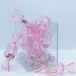 Aksesori Perhiasan Cincin Anting-Anting Kecil Logo Vials Mini Hadiah Pernikahan Botol Kecil Berbentuk Permen Akrilik untuk Pembungkus Perhiasan - Product Image 3