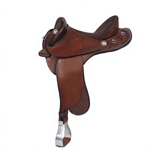 Silla de Montar Inglesa de Cuero Genuino de Color Marrón, Estilo Simple, Suave y Cómoda, de la Mejor Calidad, a Precio Económico - Product Image 1