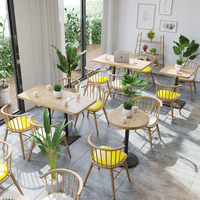 Chaises de salle à manger en bois massif d'usine de Foshan, banc de café, canapé et ensemble de table