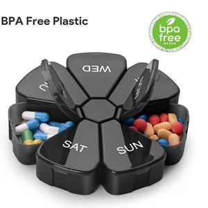 Black PP Weekly Pill Box <b>7</b> Days Medicine Organizer Case for Home Use - Product Image 2