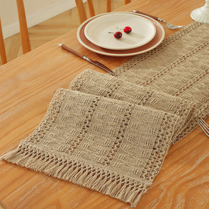 2025 Christmas Woven Table <b>Runner</b> Long American Napkin Festive Coffee Table Cover Cloth Shoe Cabinet Flag Bed Scarf Decorations - Product Image 3