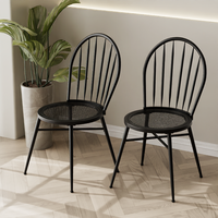 Chaise en fer de style américain pour jardin, café extérieur, salon de thé, style décontracté, chaise à dossier en métal