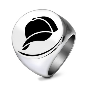 Bague en acier inoxydable pour casquette de baseball, 22 mm, ronde, bijoux de mode pour homme, cadeau - Product Image 5
