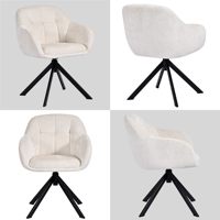 Shell 360 ° Rotatif Pivotant Beige Velours Lounge Chair Chenille Tissu Fauteuil Coiffeuse Salle À Manger Chaise Siège