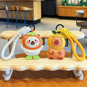 Creative Cartoon Capybara PU <b>Leather</b> Y2K <b>Keychain</b> Cute Animal Purse Charm Eco-Friendly Durable Handmade Unique Design Perfect - Product Image 4