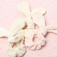 Bandeau personnalisé avec logo, en flanelle douce torsadée, en polaire corail, avec oreilles de lapin en peluche, réutilisable, antidérapant, coloré, tendance, taille unique
