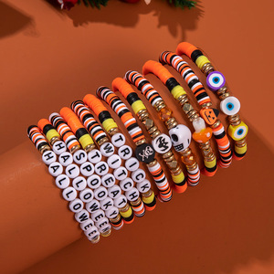 Halloween <b>Bracelet</b> Set Cartoon Pumpkin Ghost Elastic <b>Rope</b> Party Jewelry Beaded <b>Bracelets</b> Yiwu Origin - Product Image 2