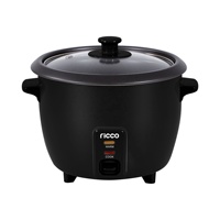Cuisinière à riz électrique automatique 0,6 L 350 W, mini, forme tambour, en alliage d'aluminium, avec cuve intérieure amovible antiadhésive, couvercle en verre et tasse doseuse