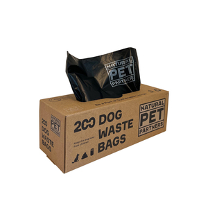 Sacs à déjections canines biodégradables certifiés Doog EN 13432, compostables, 200 pièces, en PHA/PLA, avec distributeur de mouchoirs, petits sacs anti-odeur pour excréments en boîte - Product Image 1