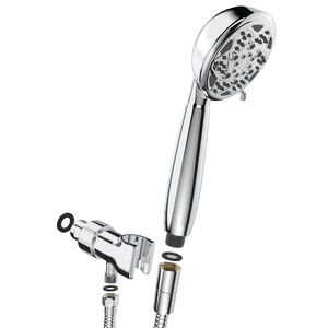 Pommeau de douche à main booster à haute pression douche à effet pluie à économie d'eau avec design flexible poli chromé pour une utilisation en appartement - Product Image 2