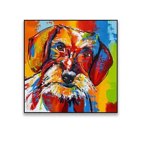 Venta caliente original pintado a mano perro arte pop arte imagen para venta