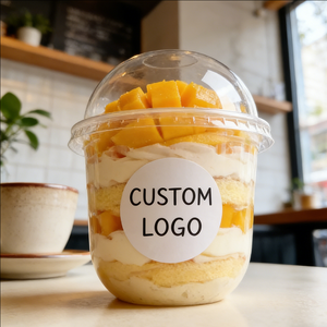 ถ้วยพลาสติกแบบใช้ครั้งเดียวขนาด 6 ออนซ์ 32 ออนซ์ ผนังชั้นเดียว 90 มม. พร้อมฝาแบบมีร่อง สำหรับใส่โยเกิร์ตและของหวาน - Product Image 4