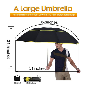 Domingo Extra grande a prueba de viento Golf paraguas abierto doble dosel 8K costillas Control Manual regalo de negocios para adultos lluvia - Product Image 6