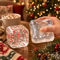 Cube Squishy en TPR de Noël pour Garçons et Filles, Enfants et Adultes – Jouet Sensoriel Anti-Stress à Remontée Lente pour l'École, le Bureau et la Maison
