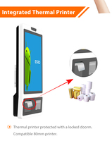 ZHONGJI AO12, Kiosco de Comida Rápida Todo en Uno de 21.5 Pulgadas, Pantalla Táctil, Sistema POS de Autoservicio, Terminal de Pago Sin Contacto, Android 16GB
