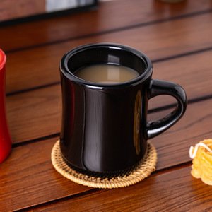 แก้วเซรามิกสีดำขาว แก้วเดี่ยว ใช้กับไมโครเวฟได้ ใช้ซ้ำได้ สำหรับกาแฟ ชา อาหารเช้า ของขวัญ - Product Image 3