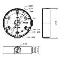 Boîtier de jonction pour caméras de sécurité IP en aluminium blanc DH PFA137