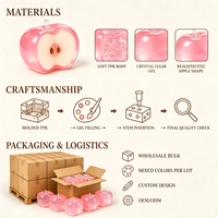 Jouet Squishy Pomme en TPR à Montée Lente, Anti-Stress, Jouet Sensoriel à Presser, Cadeau pour Enfants, Adolescents et Adultes, Vente en Gros