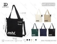 Borsa a Tracolla in Tela con Design a Lettere, Chiusura Aperta, per Uso Quotidiano in Tutte le Stagioni - Product Image 1