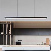 Luminaires linéaires LED en aluminium de luxe pour bar, îlot de cuisine, salle à manger, bureau, style moderne simple, longs, réglables en hauteur, à intensité variable, suspendus