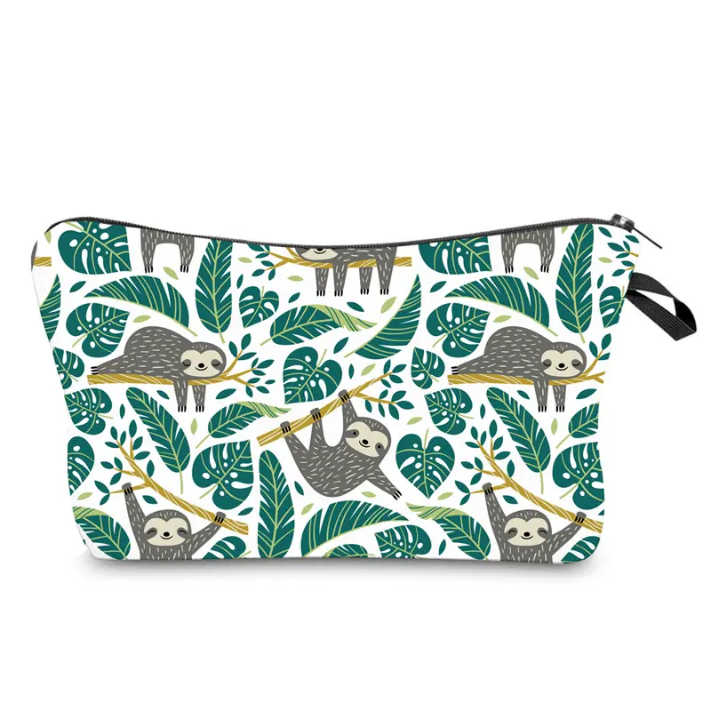 Eco Friendly Hot Sale Sloth Digital Print Toiletry Bag Accessories Organizer Gifts Travel Makeup Bags Beauty Cosmetic Bag