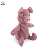 Jouet à mâcher pour chiot en velours côtelé avec logo personnalisé du fabricant, jouet en peluche pour chien en forme d'animal, résistant aux morsures, couineur, vente en gros, OEM CPC CE
