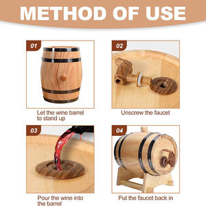 Botte in Legno per Whisky e <span class=keywords><strong>Birra</strong></span> da 1,<span class=keywords><strong>5</strong></span>/3/<span class=keywords><strong>5</strong></span>/10 <span class=keywords><strong>Litri</strong></span> per Conservazione di Alcolici Vintage Ecologica con Logo Personalizzato - Product Image 6