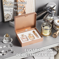 Ensemble de parfums personnalisés de 10 ml, flacon roll-on, fermeture magnétique, matériaux recyclés, doublure en éponge, logo personnalisé, vernissage, dossiers
