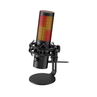 HYPERX Quadcast 2S Mikrofon Profesional RGB yang Ditingkatkan Pencahayaan Kustom yang Dipersonalisasi Peredam Kejut Baru Kualitas Suara Canggih