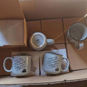 Custom Classic 420ml 15oz Vintage Speckled Camping <b>Cup</b> Mug Stoneware Customized <b>Ceramic</b> Engrave Campfire Coffee Mug Gift - Product Image 5