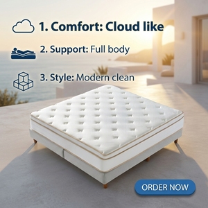 Matelas hybride haute densité avec base en mousse renforcée, stabilité durable, matelas de lit king size - Product Image 6